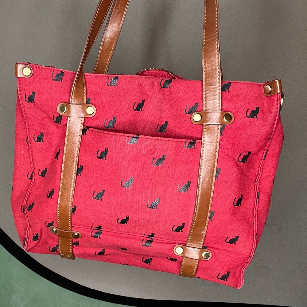 Red Black Cat Messenger Bag